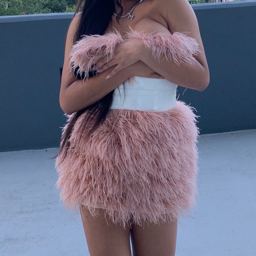 House of CB feather dress